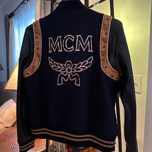 MCM bomber 2 in 1 wool/ leather jacket